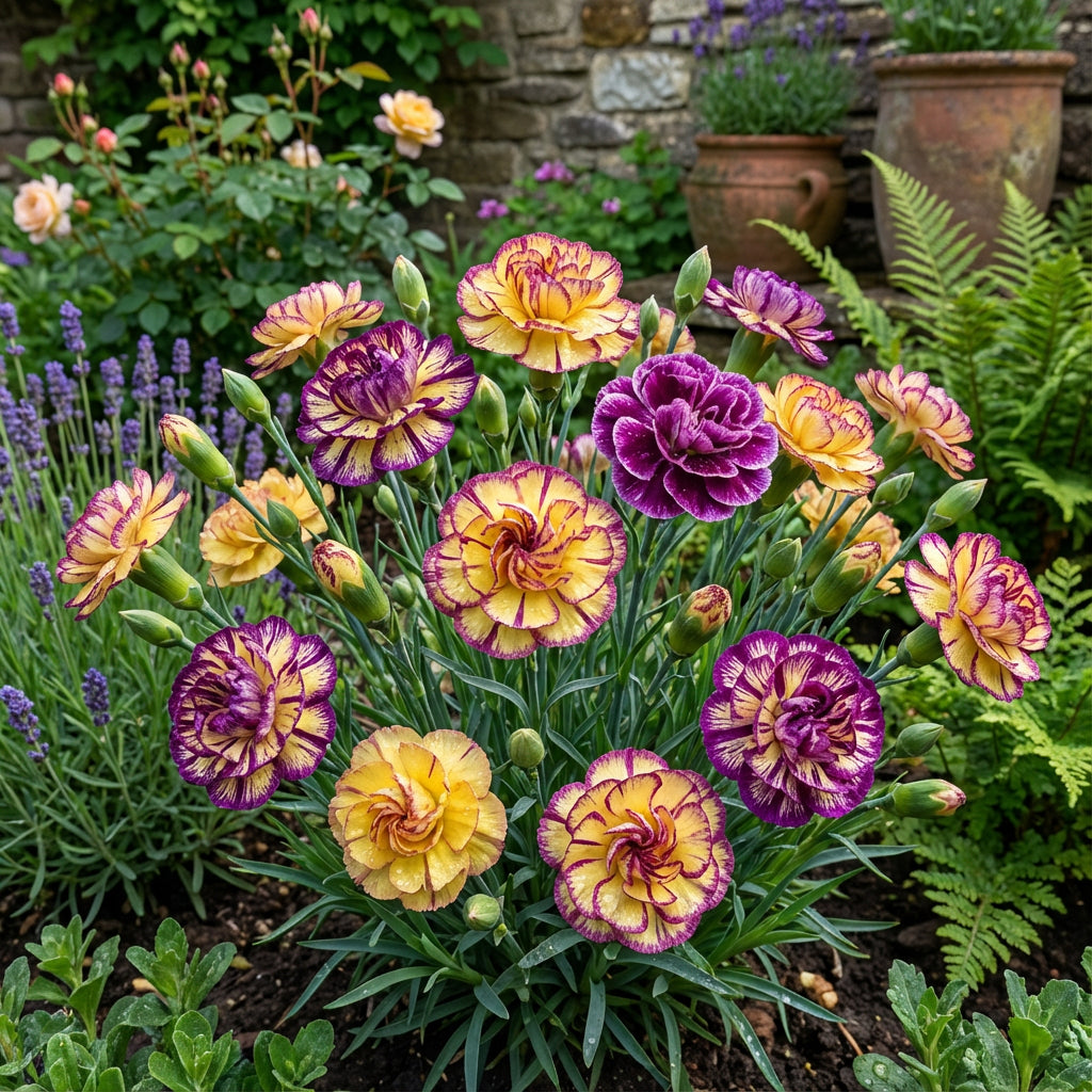Yellow Purple Carnation Flower Seeds for Planting  Ideal for Garden Beautification and Vibrant Floral Displays