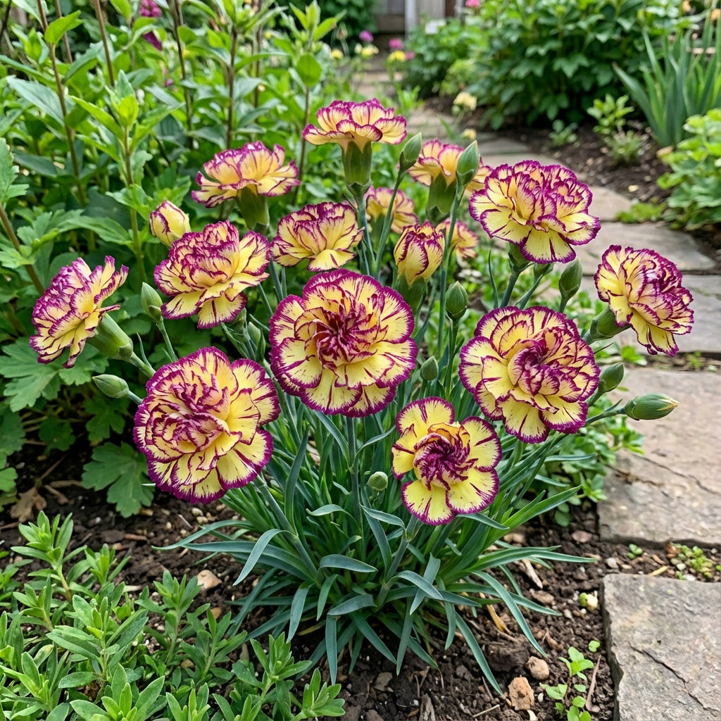Yellow Purple Carnation Flower Seeds for Planting  Ideal for Garden Beautification and Vibrant Floral Displays