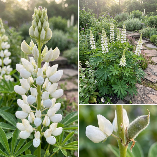 White Lupine Flower Seeds for Planting  Seed for Lush, Elegant Blooms Ideal for Enhancing Garden Beauty