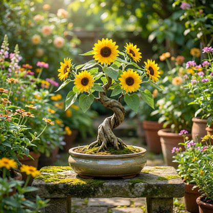 Sunflower Bonsai Planting Flower Seeds Black