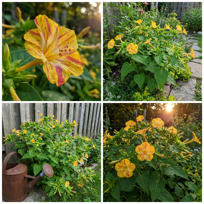 Yellow Red Four O'Clock Flower Planting  Seeds for Vibrant Blooms in Your Garden