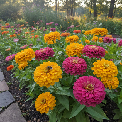 Vibrant Zinnia Flower Seeds: Yellow & Pink for Lively Planting