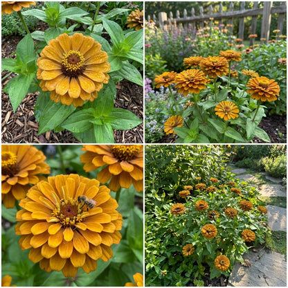 Zinnia Planting Flower Seeds Dark Yellow - For Colorful Blooms in Any Garden