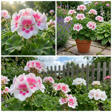 White Pink Geranium Flower Seeds for Planting  Seed for Beautiful Blooms, Perfect for Garden DÃ©cor and Easy Growth