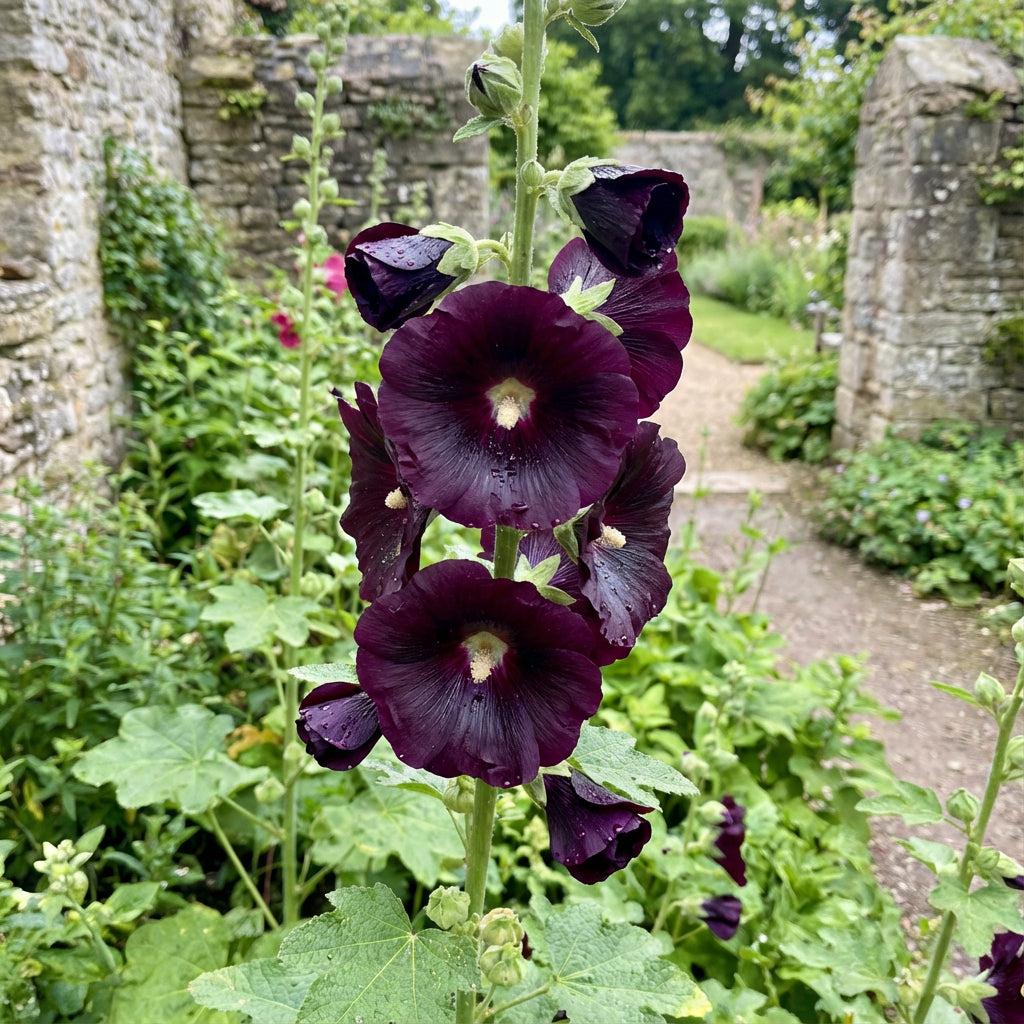 Planting Seeds for Black Hollyhock Flowers