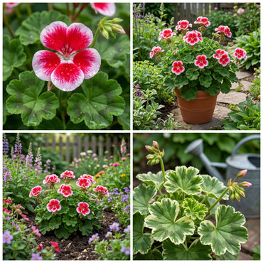 Red White Univalve Geranium Flower Seeds