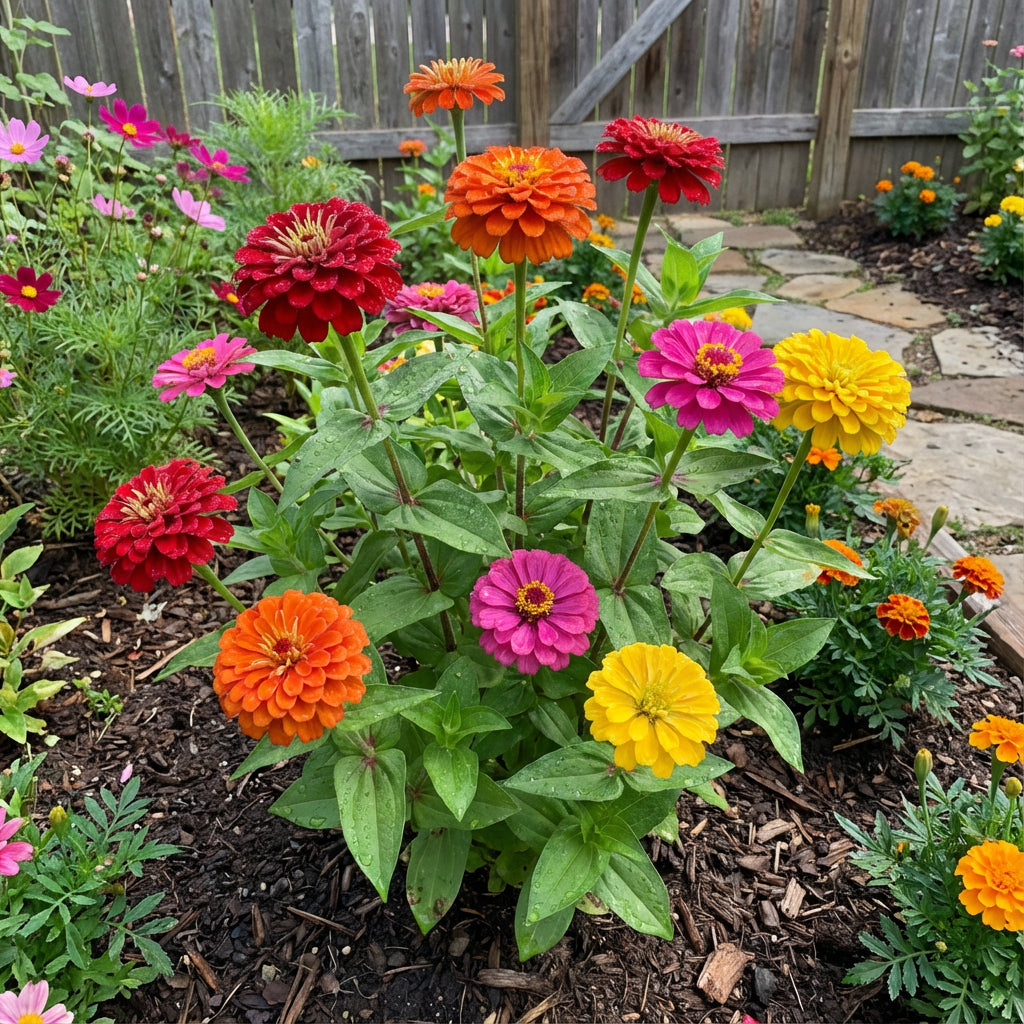 Zinnia Flower Seeds Lime Orange Planting