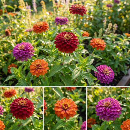 Zinnia Flower Seeds Lime Orange Planting