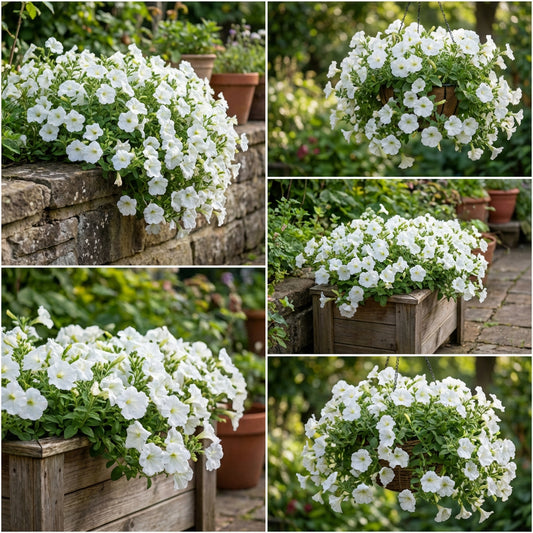 White Wave Petunia Seeds for Beautiful Garden Planting