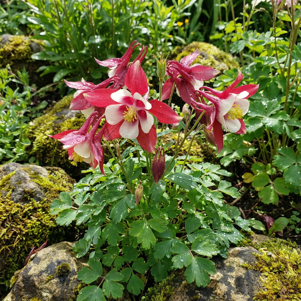Red White Aquilegia Flower Seeds for Planting