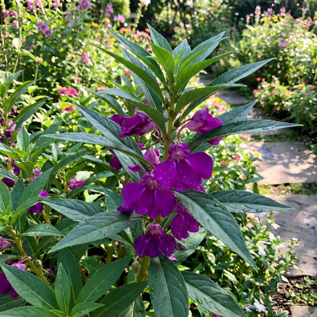 Purple Balsamine Planting Seeds  Bring Summer Blooms to Life