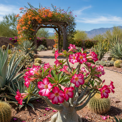 Adenium Obesum Flower Seeds - Planting Exotic Pink & Yellow Seeds