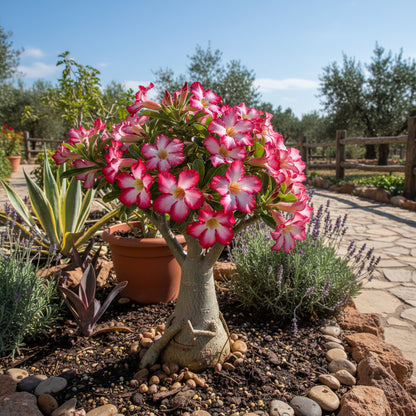 Adenium Obesum Flower Seeds - Planting Exotic Pink & Yellow Seeds