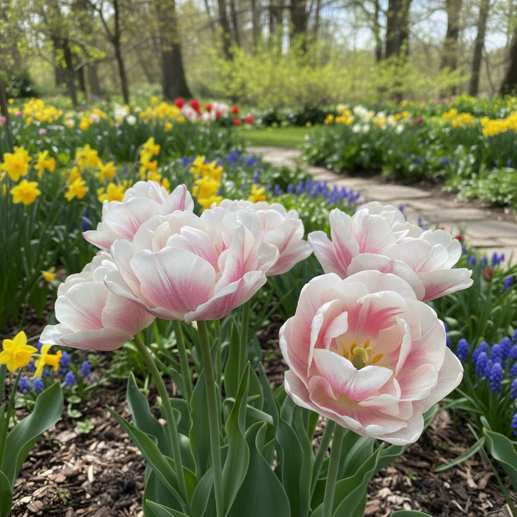 White and Pink Tulip Flower Seeds for Vibrant Spring Planting