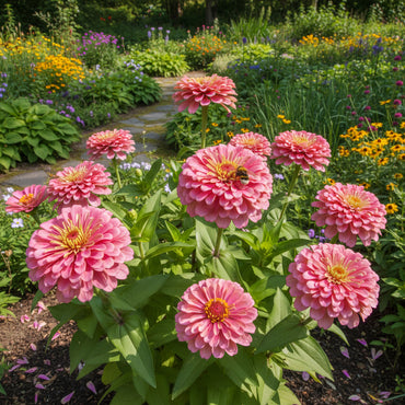 Pink Zinnia Flower Seeds Planting for-Delightful Garden Beautification