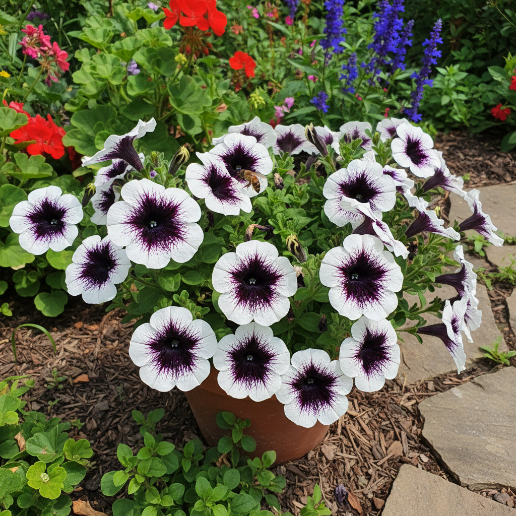 White Black Petunia Planting - Seed for Beautiful Outdoor Spaces