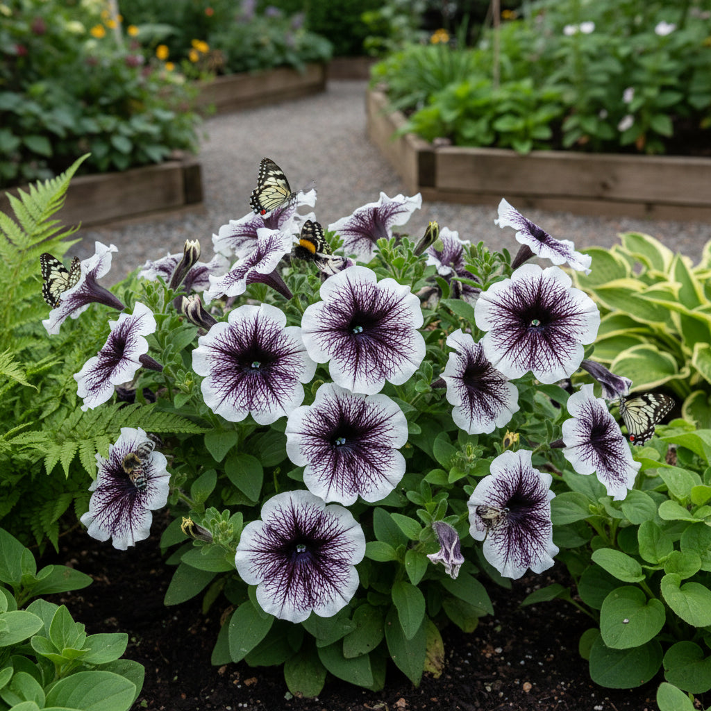 White Black Petunia Planting - Seed for Beautiful Outdoor Spaces