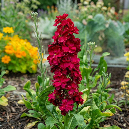 Matthiola Incana Red Flower Seeds for Easy Planting - Perfect for Vibrant Gardens