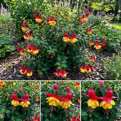 Double Petals Fuchsia Seeds - Yellow Red Blooms for Planting