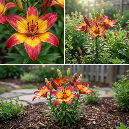 Yellow Red Lilium Flower Seeds Planting Bright