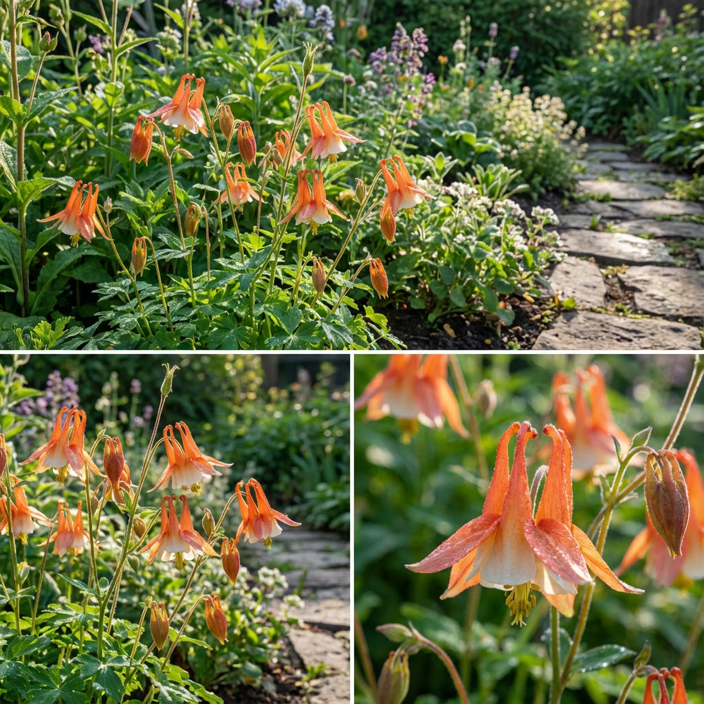 Vibrant Aquilegia Flower Seeds in Orange and White for Striking Displays