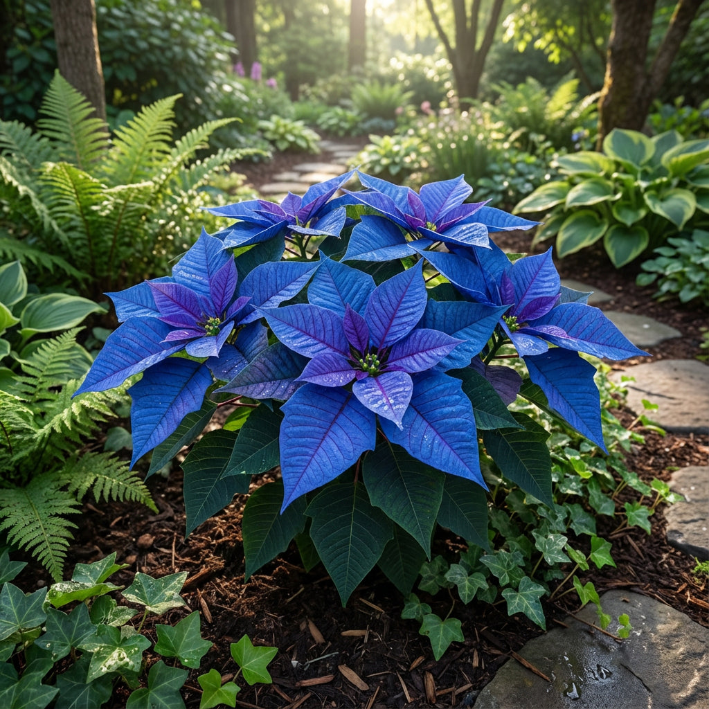 Colorful Charm with Blue Poinsettia Plant Seeds for Unique Planting