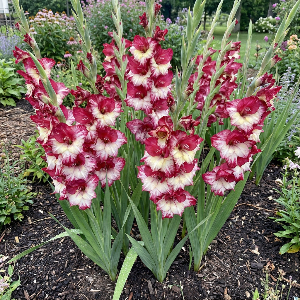 Charming Gladiolus Flower Seeds: Plant Red & White for a Dazzling Display