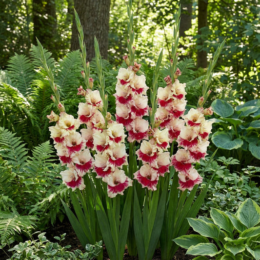 Charming Gladiolus Flower Seeds: Plant Red & White for a Dazzling Display