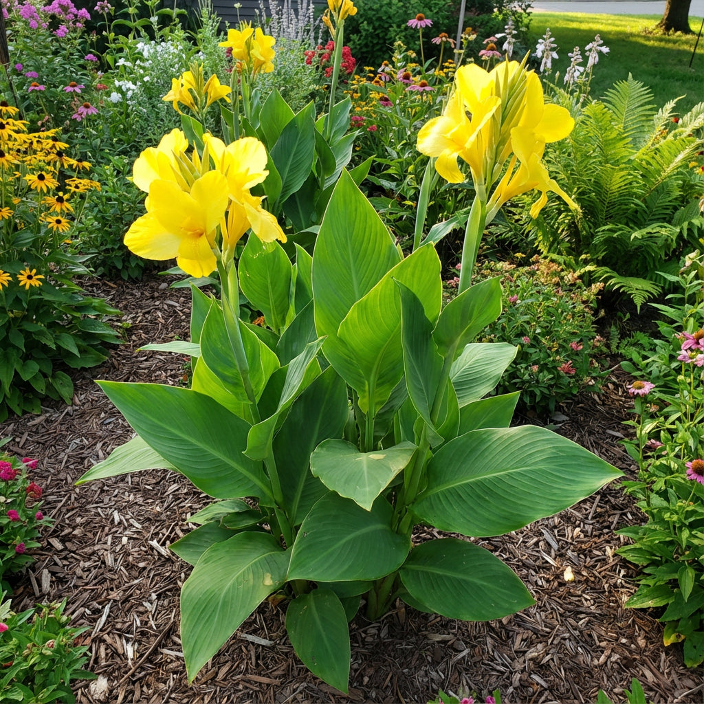 Yellow Achira Flower Seeds Planting Tropical