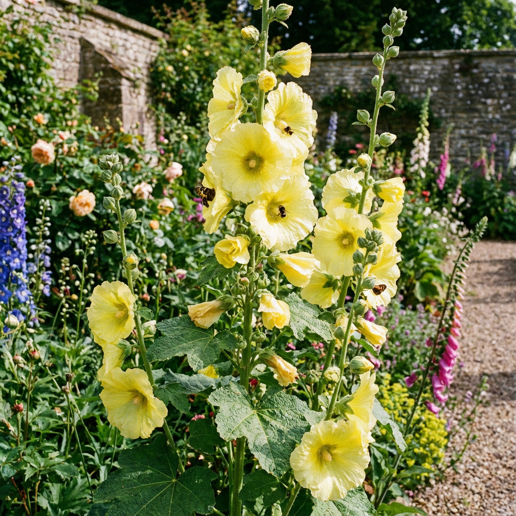 Yellow Hollyhock Flower Seeds for Planting  Seeds for Beautiful and Vibrant Blooms
