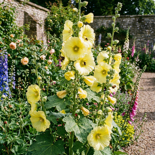Yellow Hollyhock Flower Seeds for Planting  Seeds for Beautiful and Vibrant Blooms