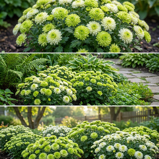 Green and White Chrysanthemum Flower Seeds for Planting
