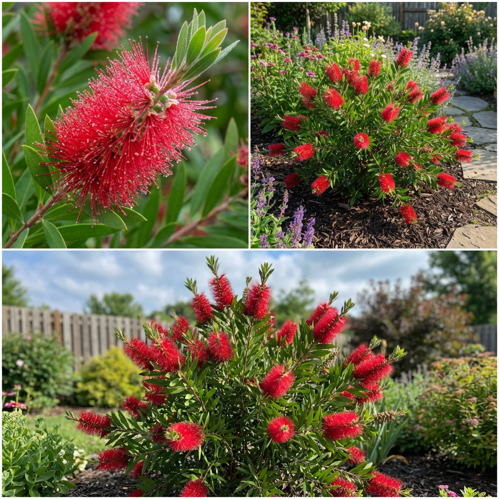 Red Bottlebrush Tree Seeds for Planting - Vibrant and Hardy Flowering Trees