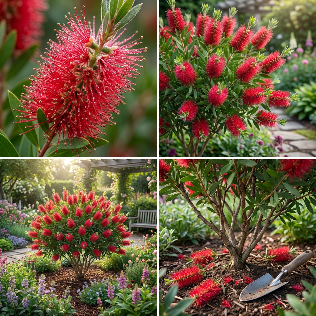 Red Bottlebrush Tree Seeds for Planting - Vibrant and Hardy Flowering Trees