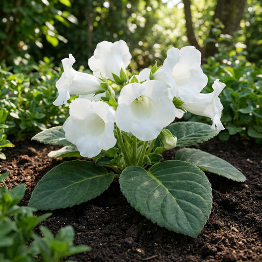 White Sinningia Gloxinia Flower Seeds for Serene Garden Spaces  Seed for Delightful Floral Arrangements