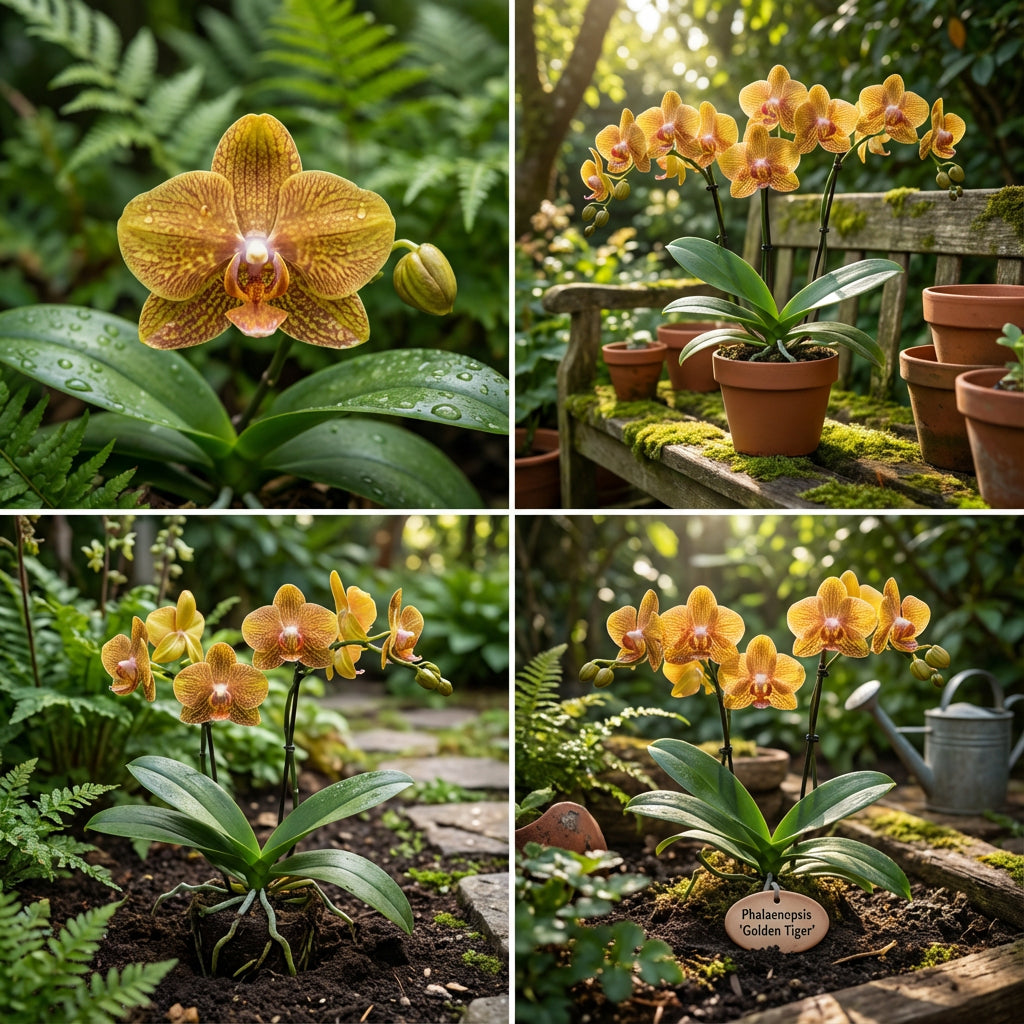 Yellow Brown Phalaenopsis Orchid Flower Seeds for Planting