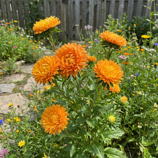 Orange China Aster Flower Seeds for Easy Planting