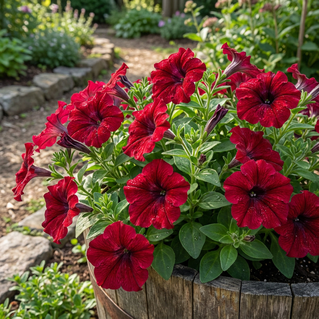 Red Oblique Petunia Flower Seeds for Easy Planting