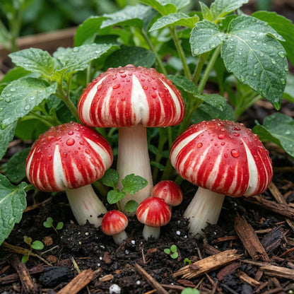 Red & White Mushroom Vegetable Seeds for Easy Planting