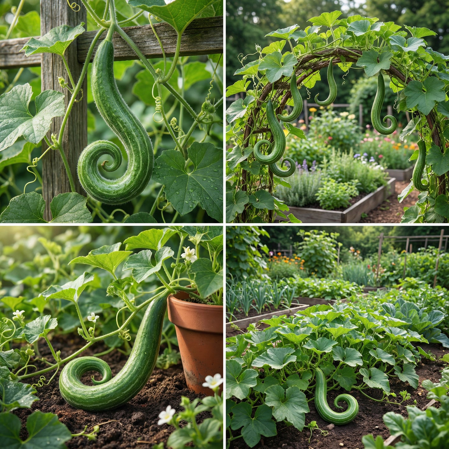 Green Serpent Gourd Vegetable Planting Seeds