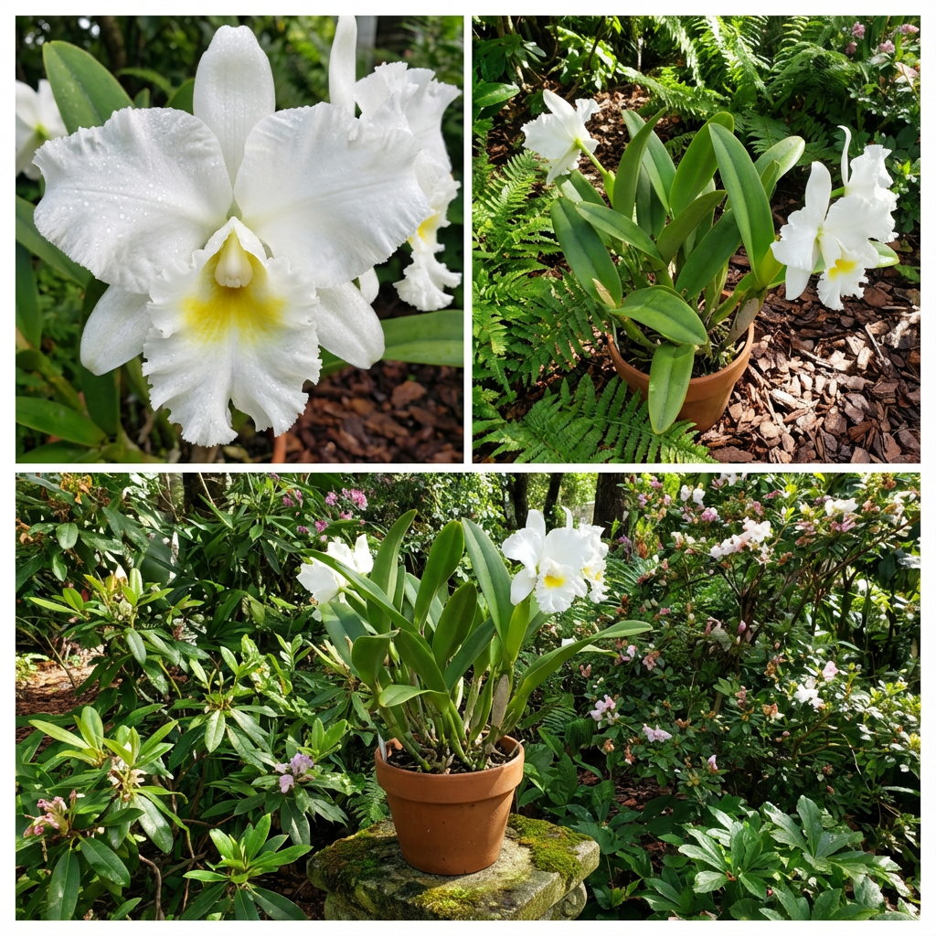 White Cattleya Flower Seeds Planting Elegant Blossoms