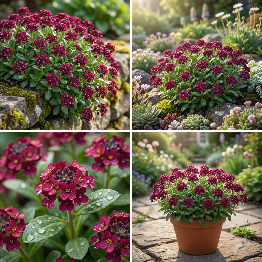 Graines de plante de fleur de cresson rouge et floraison de plantation