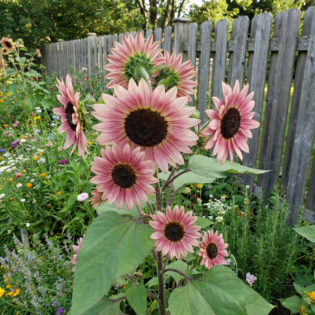 Bold Pink Sunflower Seeds for Vibrant Heirlooms Garden and Planting