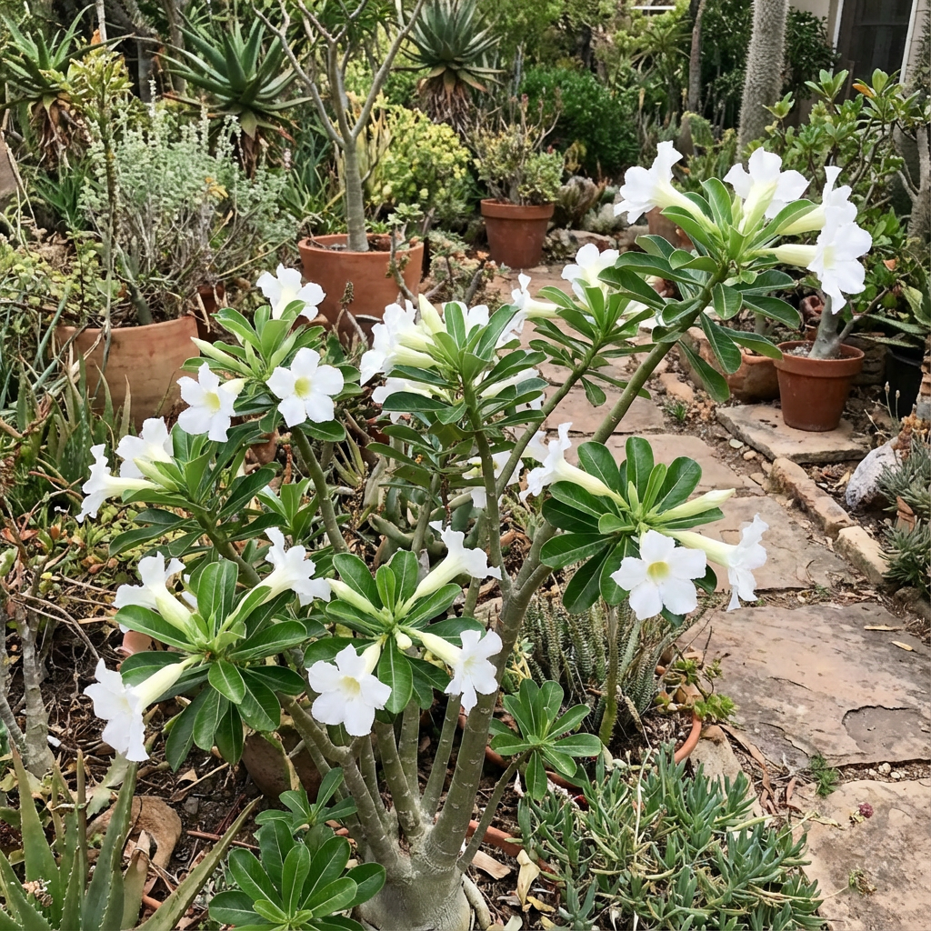 White Adenium Flower Seeds - Essential Planting