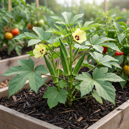 Okra Abelmoschus esculentus Seeds for Planting in Urban Garden and Backyard Farm
