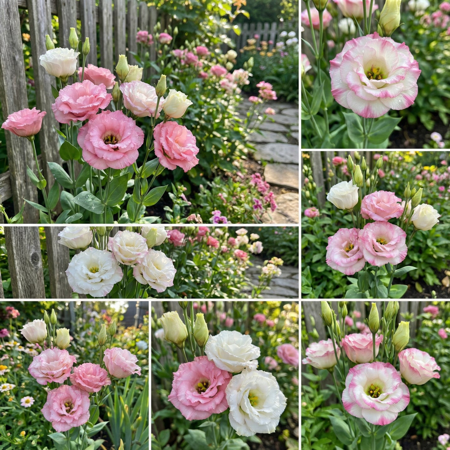 Pink White Eustoma Flower Seeds for Planting - Elegant Annual Blooms for Your Garden