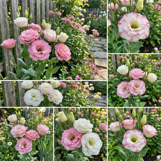 Pink White Eustoma Flower Seeds for Planting - Elegant Annual Blooms for Your Garden