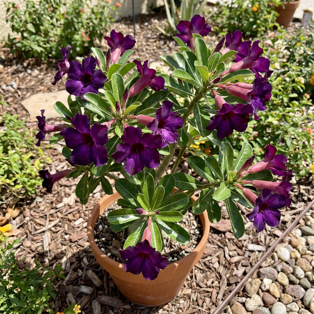 Dark Purple Adenium Obessum Flower Seeds for Planting