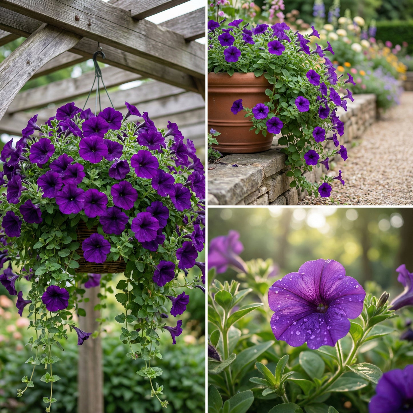 Violet Hanging Petunia Seeds for Vibrant Garden Planting