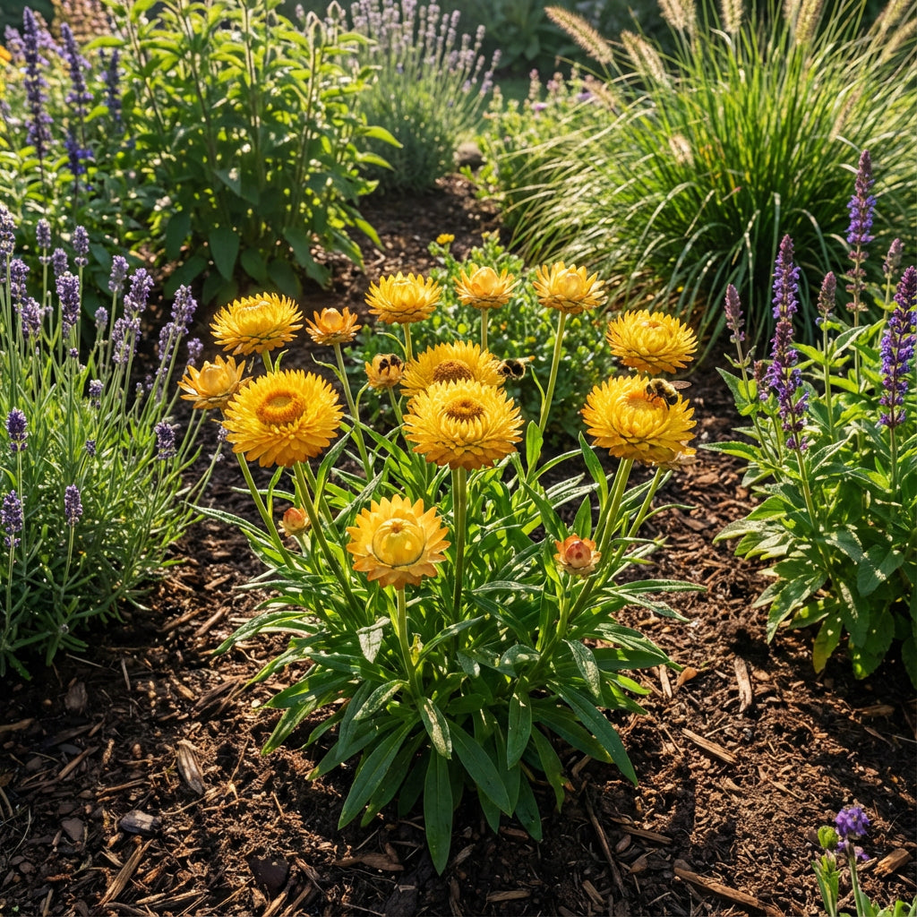 Yellow Strawflower Flower Planting Seeds